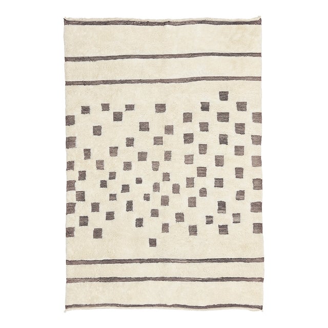 Hand-Knotted Wool Rug by Azele Studio For Sale