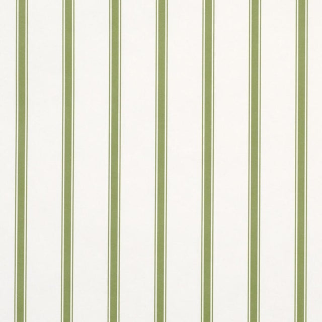 Sample - Schumacher Westerly Stripe Wallcovering In Moss For Sale In New York - Image 6 of 6