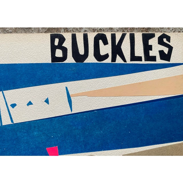 Mid Century Modern Collage & Painting of Biuckles For Sale - Image 4 of 5