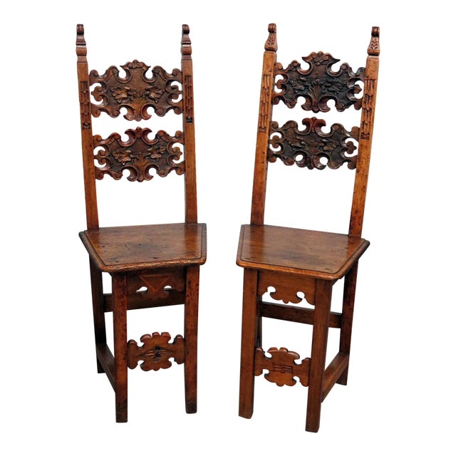 Early 20th Century Continental Side Chairs- A Pair For Sale
