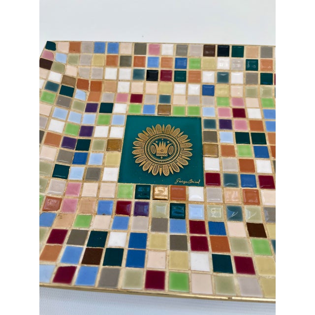 Georges Briard Midcentury MCM Geoges Briard Mosaic Tray For Sale - Image 4 of 10