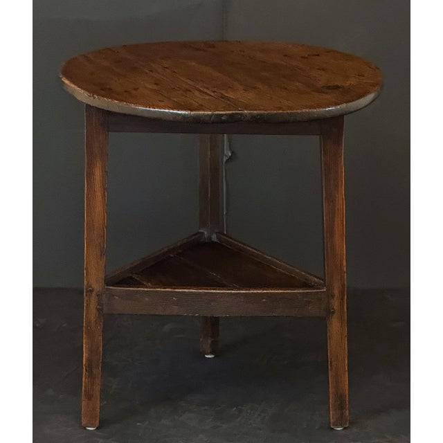 Rustic English Cricket Table of Patinated Oak From the Georgian Era For Sale - Image 3 of 9