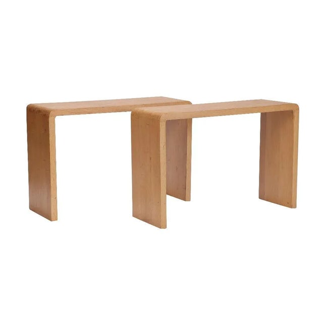 A Pair of Waterfall Cerused Oak Console Tables. Contemporary For Sale - Image 10 of 10