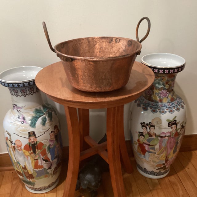 Antique Hand Hammered Copper Jam Pot/Primitive Cauldron With Iron Handles For Sale - Image 12 of 12