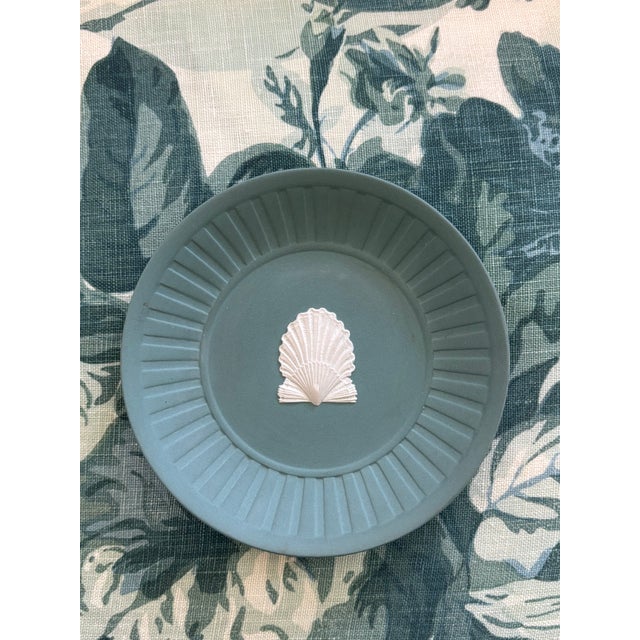 Vintage Wedgwood Jasperware Teal Green Scallop Shell Petite Trinket Dish & Lidded Box For Sale - Image 12 of 14