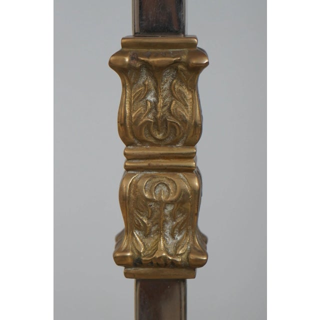 Steel & Brass Quality Floor Lamp W. Shade For Sale In Philadelphia - Image 6 of 13