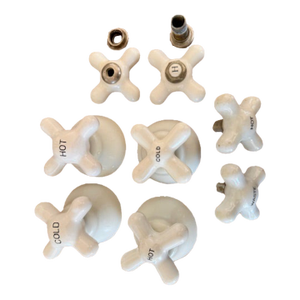 Vintage Porcelain Bathroom Faucet Knobs & Escus