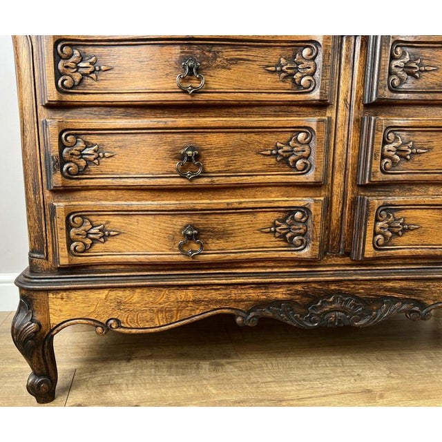 Vintage Louis French Oak Chest of Drawers with Six Drawers For Sale - Image 6 of 12