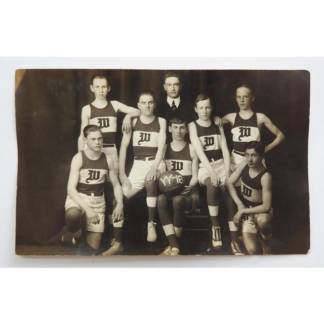 American 1918 Highschool Basketball Team Photograph For Sale - Image 3 of 3