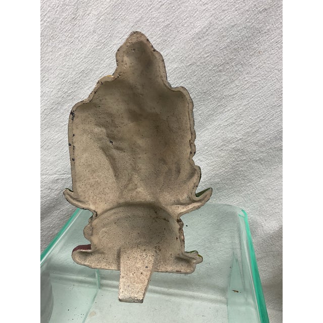 Vintage Cast Iron Floral Doorstop For Sale - Image 4 of 5