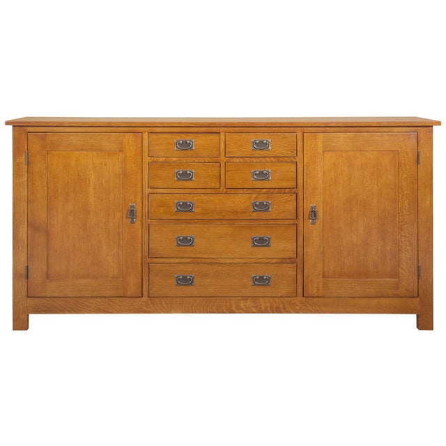 Mission 7 Drawer Sideboard With 2 Doors - Michael's Cherry (Mc-A) - 82" For Sale - Image 9 of 16