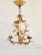 Hollywood Regency Vintage Italian Gilt Tole Chandelier With Crystal Prisms. For Sale - Image 3 of 11