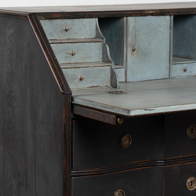 Late 18th Century Black Oak Secretary Bureau From Denmark For Sale - Image 9 of 16