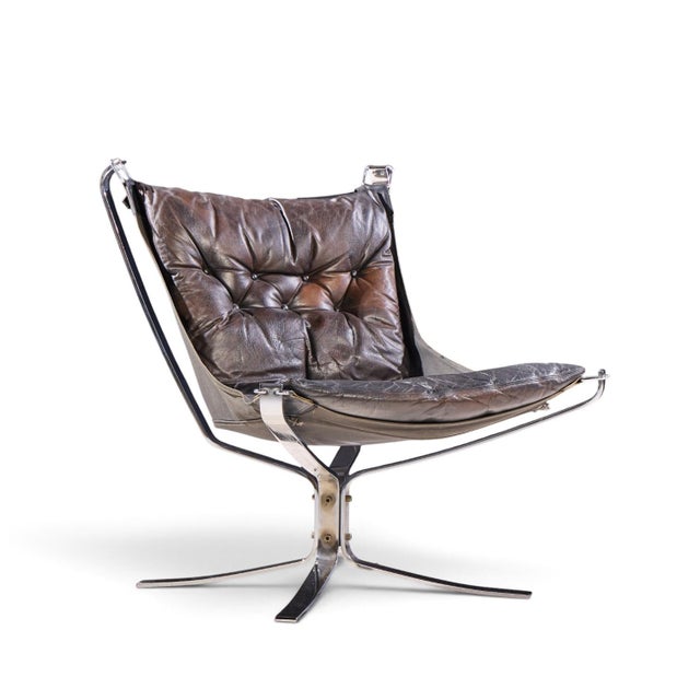 Vatne Møbler Sigurd Ressell for Vatne Møbler Mid Century Chrome Falcon Lounge Chairs - Pair For Sale - Image 4 of 12