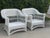 Hollywood Regency Vintage Handwoven Rattan Lounge Chairs With Braided Trim, Pair For Sale - Image 3 of 12