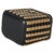 Textile Black Beige Raffia Jute Striped Mini Vanity Case With Chain For Sale - Image 7 of 9