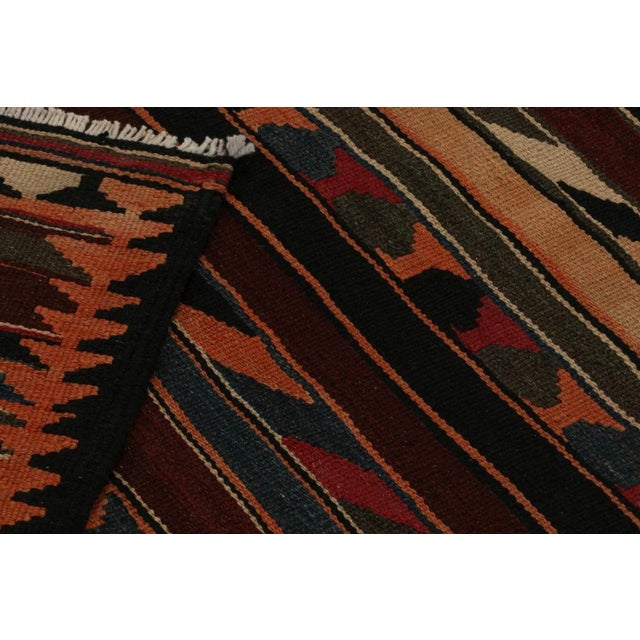Textile 1950s Vintage Afghan Tribal Kilim in Colorful Geometric Patterns For Sale - Image 7 of 7