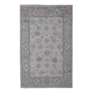 Large Turkish Oushak Rug With Neutral Color Palette and All-Over Floral Design 13'5 X 21'5 For Sale