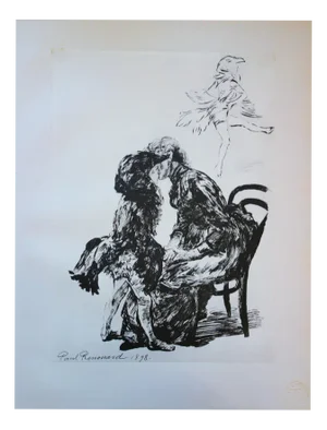 Paul Renouard, Kiss Before the Ballet, Lithograph