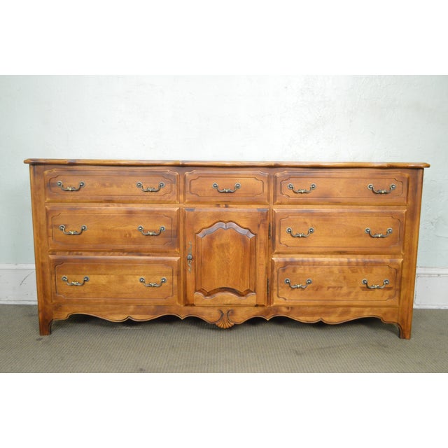 Ethan Allen Country French Dresser w/ Trifold Mirror Chairish