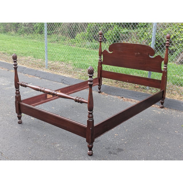 Bring a touch of regal Americana to your bedroom with this exquisite Mid-Century Colonial full-size bedframe, featuring...