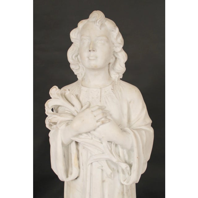 Marble Statue of a Young Girl For Sale - Image 4 of 13