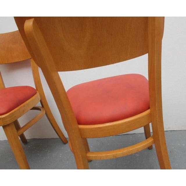 Beech & Leatherette Dining Chairs, 1950s, Set of 4 For Sale - Image 9 of 10