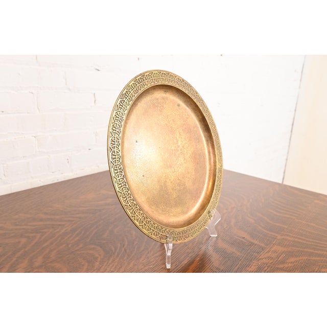 Tiffany Studios Tiffany Studios New York Bronze Doré Plate or Charger For Sale - Image 4 of 11