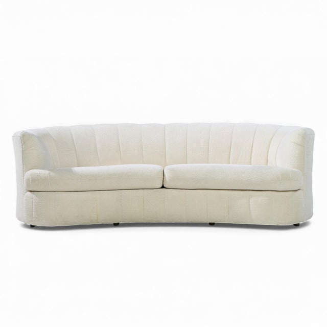 Weiman Mid Century Channeled Crescent Sofa This sofa measures: 93 wide x 38 deep x 28.5 inches high, with a seat height of...