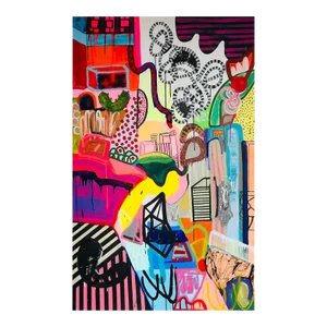 Contemporary Abstract Acrylic and Gouache on Canvas Painting "Vista I" by Daniela Marin