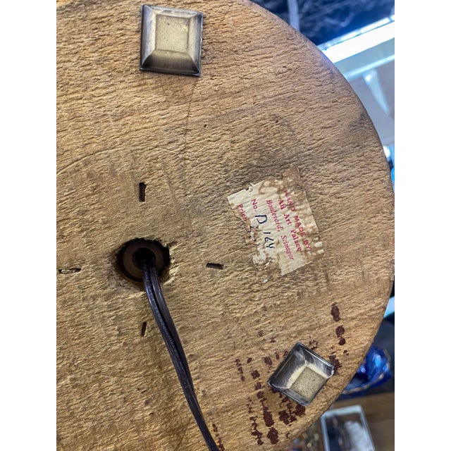 Large Vintage Hand-Carved Kashmiri Wood Table Lamps — Chinar Leaf & Vine Motif - A Pair For Sale - Image 4 of 5