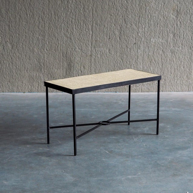 Minimalist Metal Side Tables with Plaster-Fiber Tops, 1960s, Set of 2 For Sale - Image 9 of 18