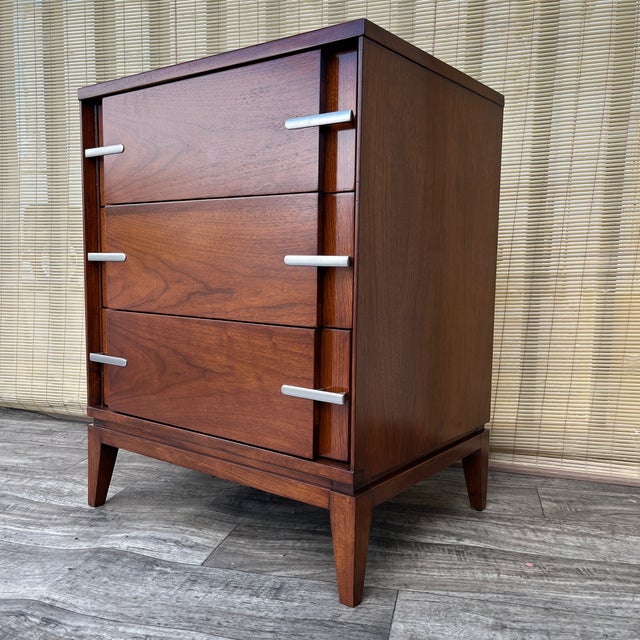 Refinished Mid-Century Modern3 Drawer Dresser by Basic White Furniture Inc. Circa 1960s. For Sale - Image 4 of 18