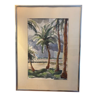 Vintage Florida Keys Watercolor, Signed and Dated For Sale
