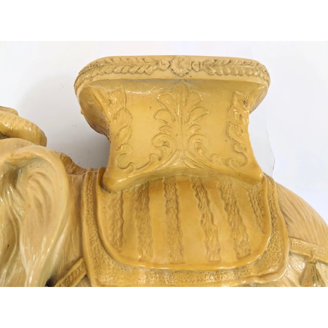Yellow Marwal Elephant Sculture Stool or Table For Sale - Image 8 of 13