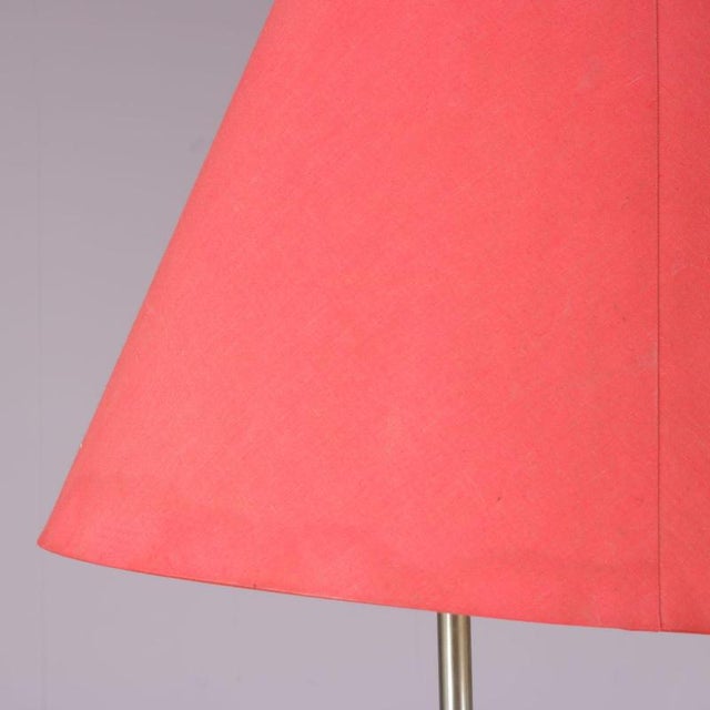 Ceramic Floor Lamp with Red Fabric Hood from Francois Chatain, France, 1970s For Sale - Image 13 of 15