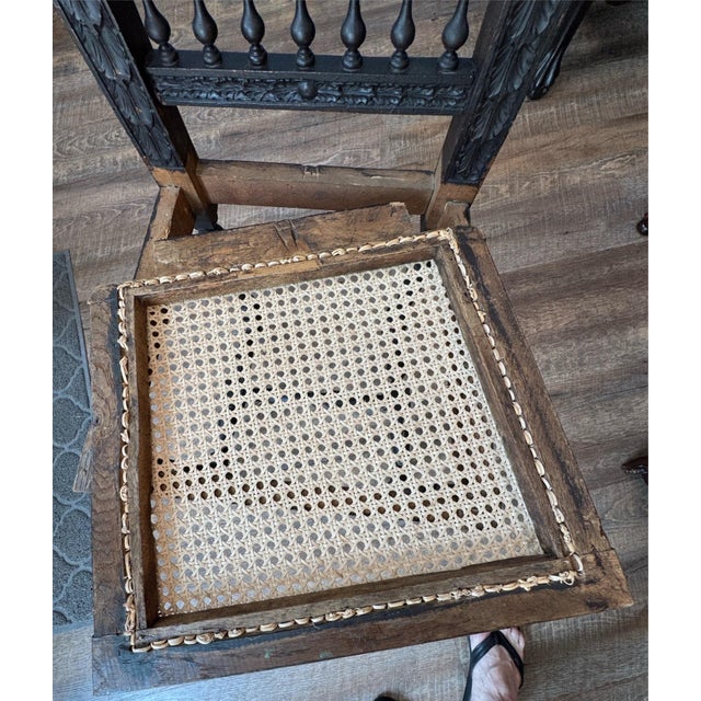 Wood Antique French Renaissance Brittany Caine Chair For Sale - Image 7 of 12