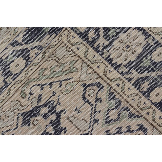Vintage Turkish Oushak Rug With Beige and Navy Blue Accents 3'9 X 5'6 For Sale - Image 11 of 11