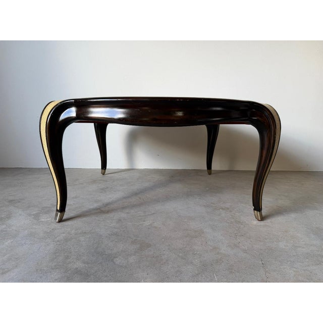 Vintage Art Deco Style Shagreen & Ebony Round Coffee Cocktail Table For Sale - Image 11 of 15