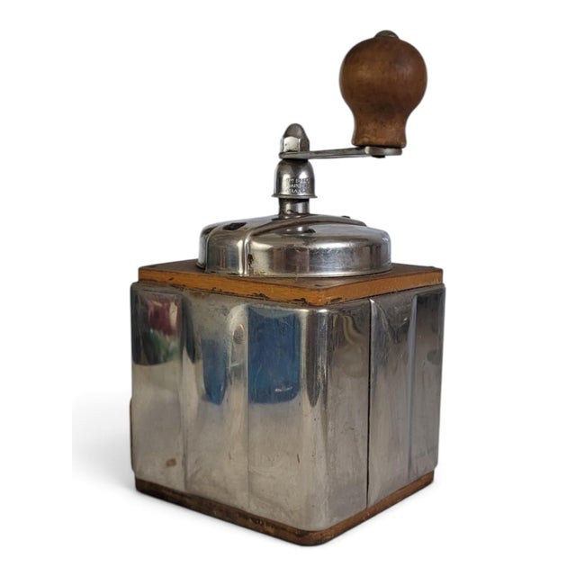 Mid-Century Modern Coffee Grinder with Chrome Body from Peugeot Frères, 1940s For Sale - Image 3 of 12