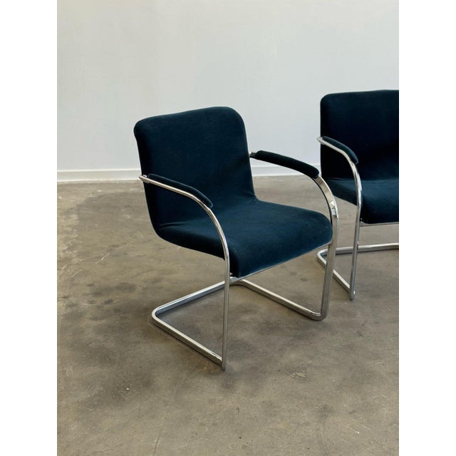 1970s Cantilevered Arm Chairs - Set of 4 For Sale In Los Angeles - Image 6 of 12
