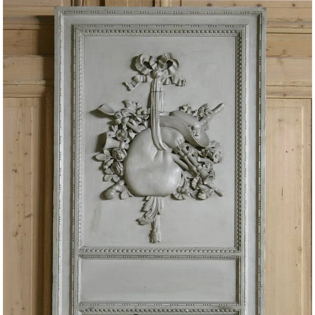 Late 19th Century 19th Century Louis XVI French Painted Trumeau For Sale - Image 5 of 9
