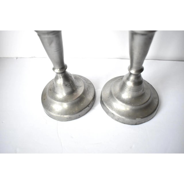 Pair of Antique 18th-Century French Pewter Candle Sticks For Sale In San Francisco - Image 6 of 10