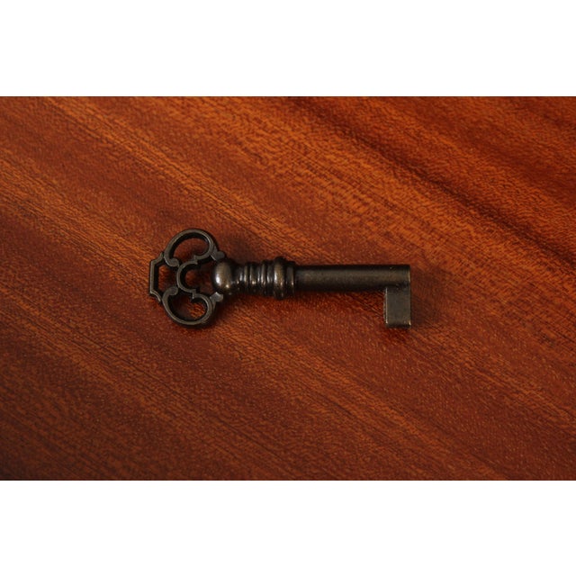 Wood English Green Leather Top Mahogany Executive Desk For Sale - Image 7 of 18