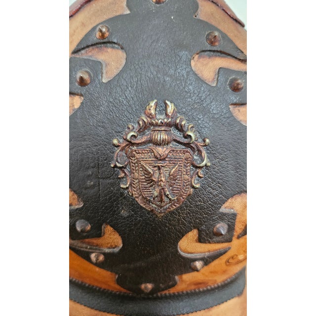 Mid-Century Modern Mid-Century Italian Leather and Glass Decanter For Sale - Image 3 of 11