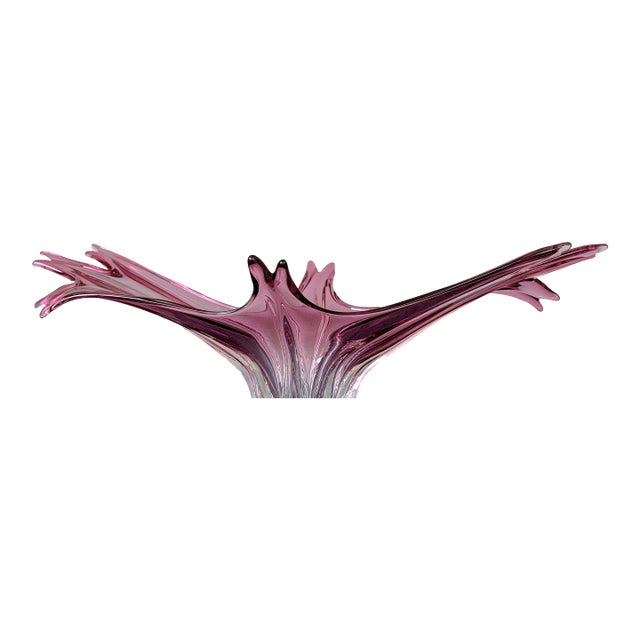 Exceptional Sommerso Murano Glass Centerpiece Bowl For Sale