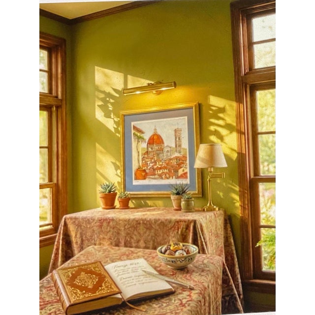 The School of Paris Framed Watercolor of Firenze Il Duomo. By Peolo Bellini 2003 Focused on Cathedral Di Santa Maria Del Fiore For Sale - Image 3 of 3