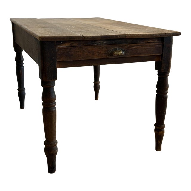 Antique English Table with Drawer For Sale
