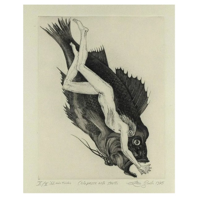 Leo Guida, The Legend of Colapesce, Original Etching, 1972 For Sale