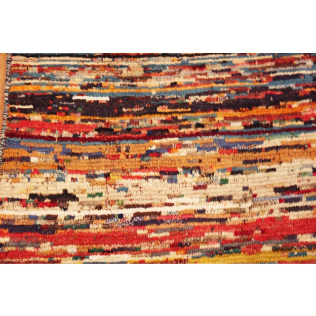Abstract Vintage Persian Gabbeh Rug For Sale - Image 3 of 6